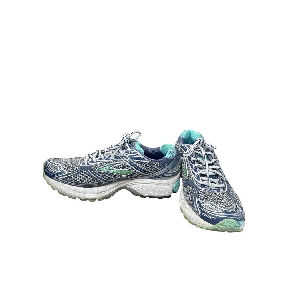 Brooks Ghost 5 Womans green purple running walk sneakers sz 8.5D SKU 9612 - Picture 2 of 16